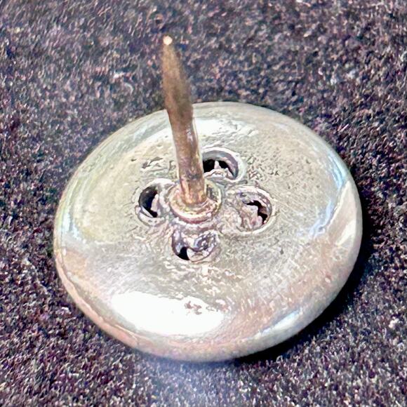 Vintage Button Design Tie Tack Pin – Silver Tone Men’s Accessory - Picture 16 of 16